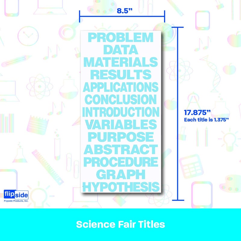 Flipside Products Sky Blue Science Fair Titles, Display Board Titles, Projects, School, Kids, Classroom, Pack of 24 - Image 3